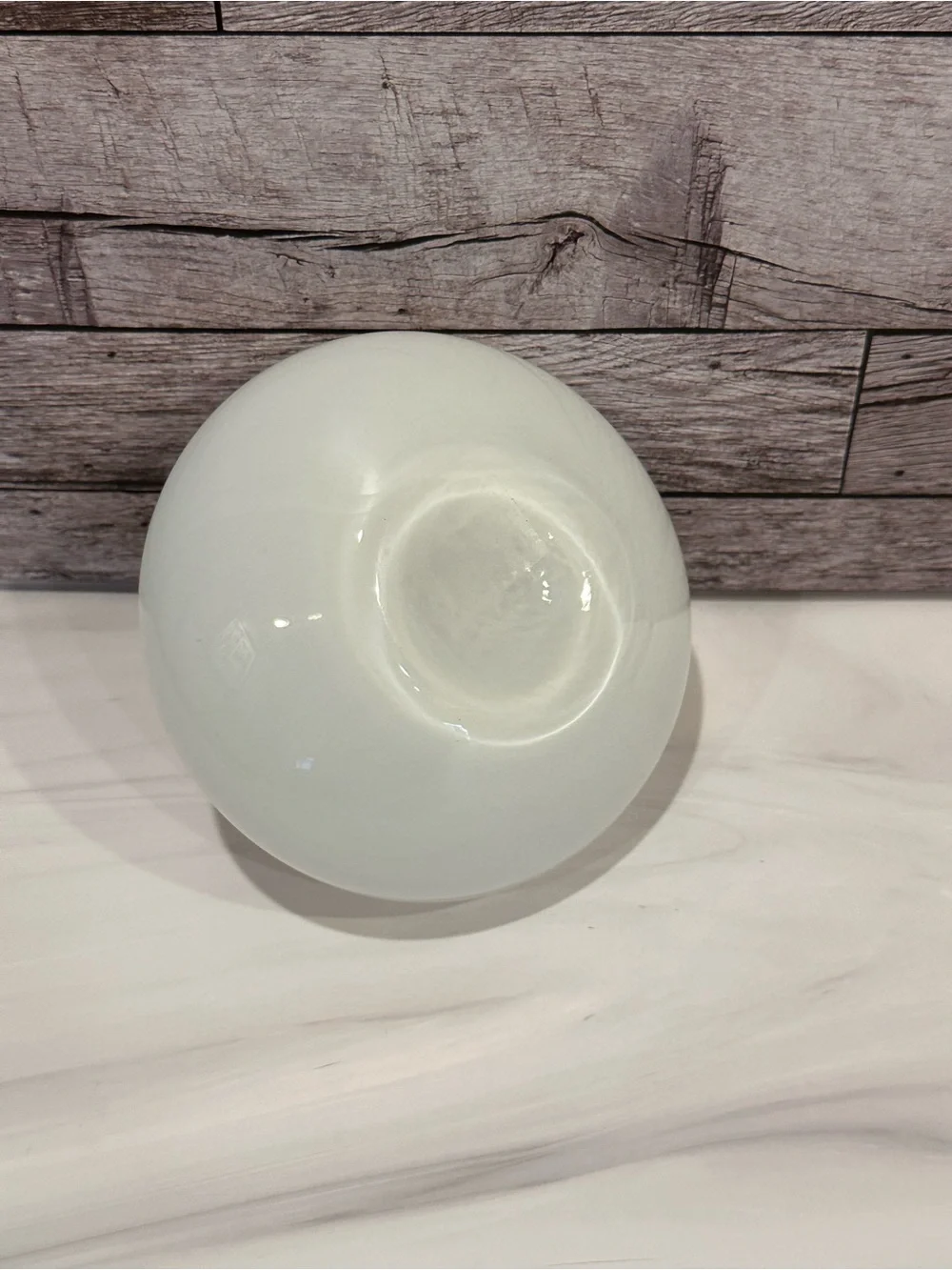 Vintage IKEA Salong White Opaline Glass Bud Vase Johanna Jelinek Onion Squat